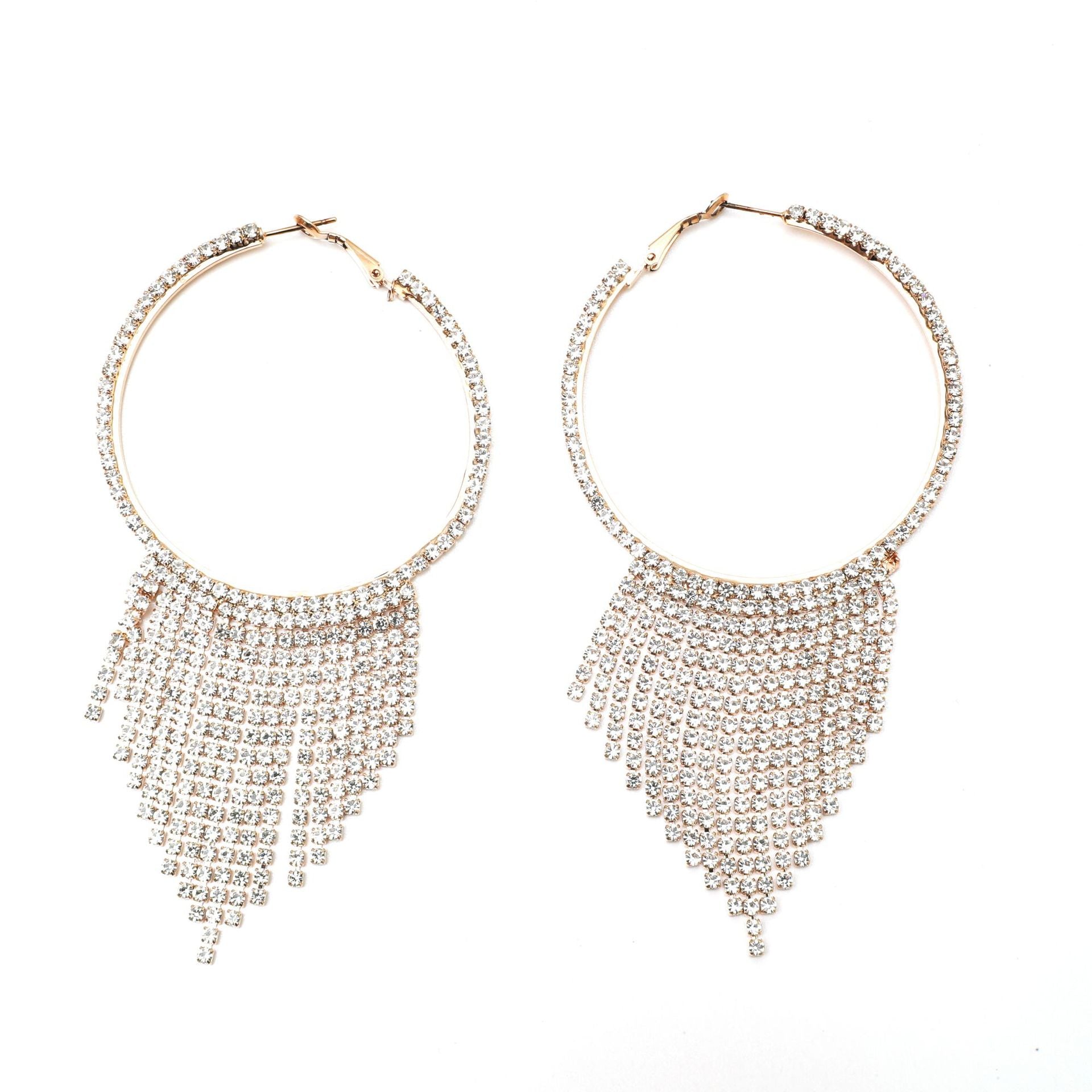 Wholesale Tassel Rhinestone Claw Chain Alloy Earrings